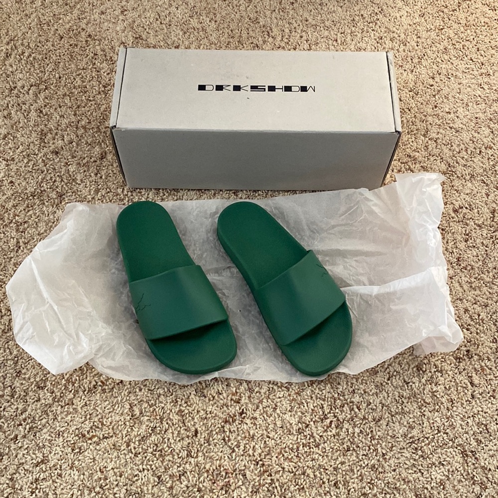 NWT Rick Owens institution green sandals